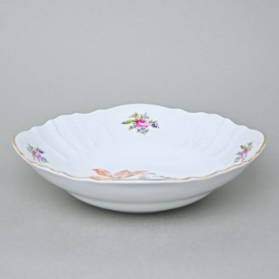 Bowl deep 25 cm, Thun 1794 Carlsbad porcelain, BERNADOTTE Meissen Rose