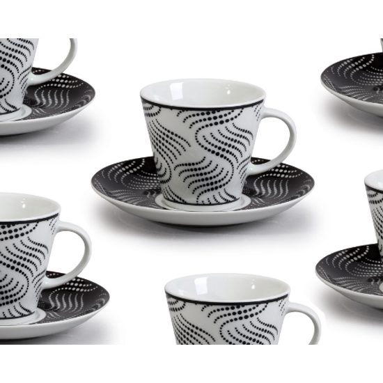 Cup 170 ml plus saucer 150 mm, Thun 1794 Carlsbad porcelain, TOM 30404 black