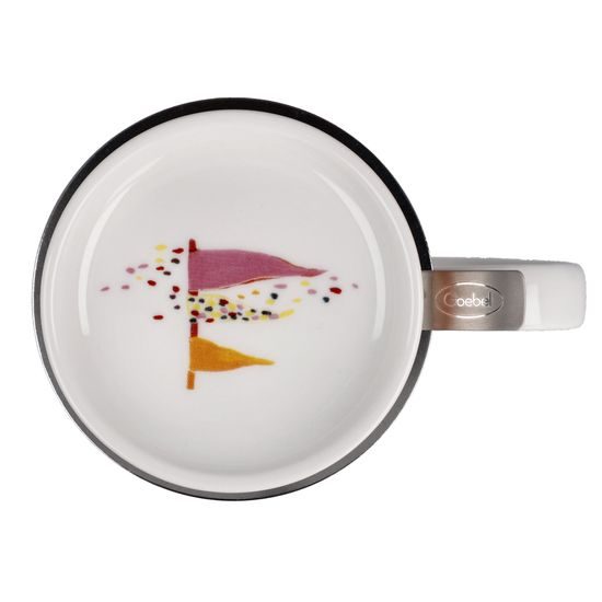 Hrnek 0,45 l se sítkem a víčkem Sottosopra, 11,5 / 8 / 14 cm, jemný kostní porcelán, R. Wachtmeister, Kočky Goebel