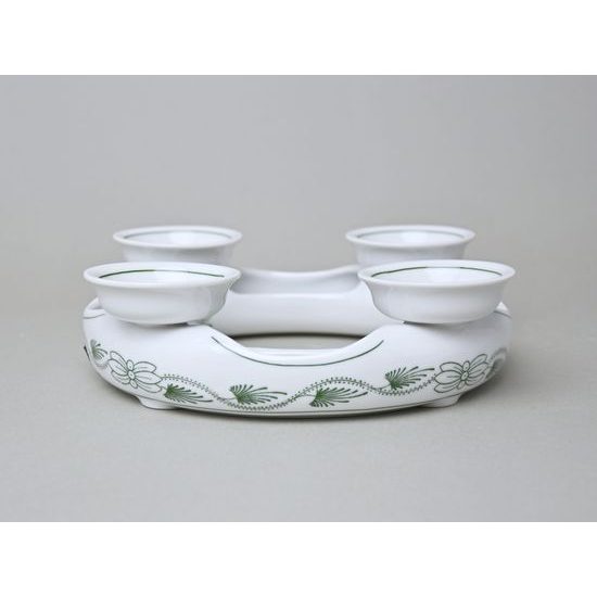 Advent candleholder 18 cm, Original Green Onion Pattern