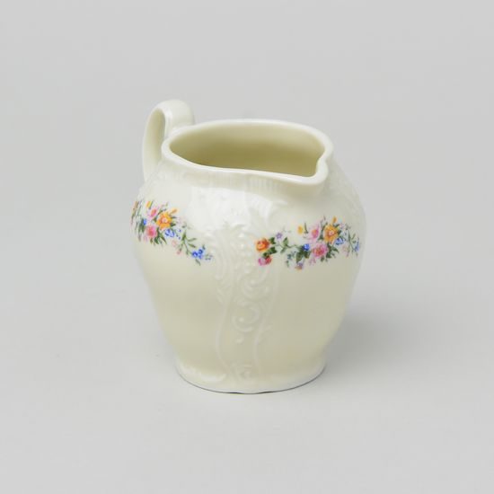 Mlékovka 180 ml, Thun 1794, karlovarský porcelán, BERNADOTTE ivory + kytičky