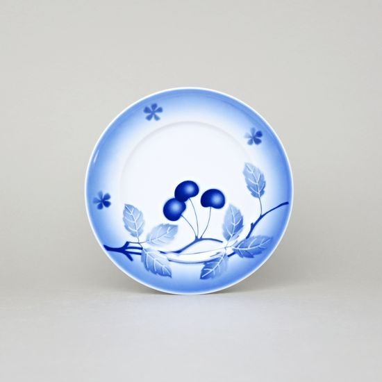 Plate dessert 19 cm, Thun 1794 Carlsbad porcelain, BLUE CHERRY