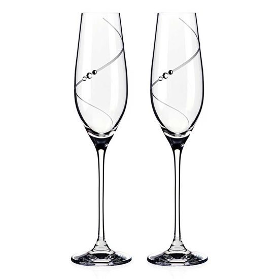 Silueta - Set 2 sklenic na sekt 210 ml, krystaly Swarovski, DIAMANTE