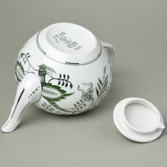 Tea pot 0,95 l, Original Green Onion pattern + platinum