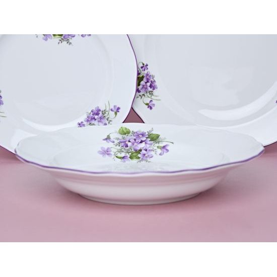 Plate set for 6 pers. 26, 24, 19 cm, Violet, Cesky porcelan a.s.