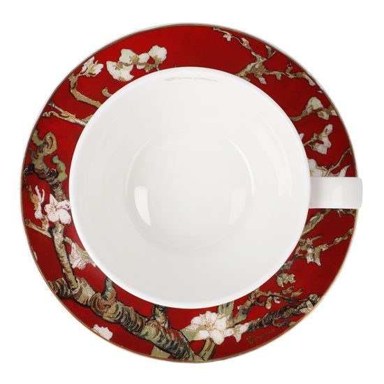 Cup and saucer V. van Gogh - Almond Tree Red, 0,25 l / 15 cm, Fine Bone China, Goebel