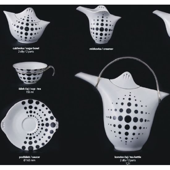 Tea set for 6 persons Drop, Thun Studio, Luxury Porcelain