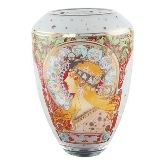 Vase Alphonse Mucha - Zodiak, 21 / 21 / 30 cm, Glass, Goebel