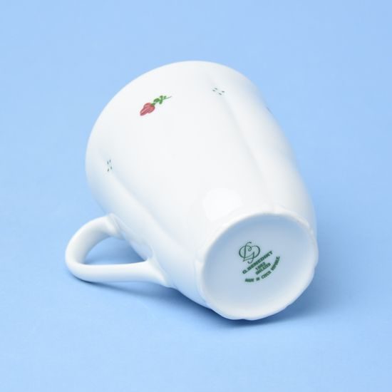 Hrnek (šálek vysoký) 320 ml, Verona červené kvítí + zelená, G. Benedikt 1882