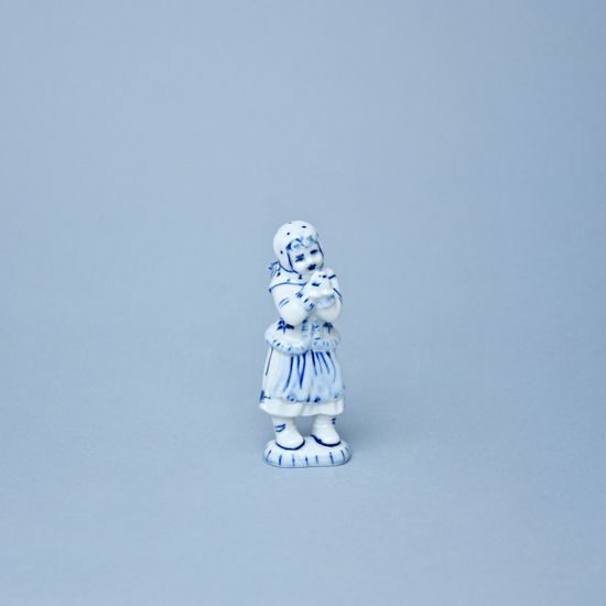 Děvče s ptáčkem 10,8 cm, Cibulák, originální z Dubí