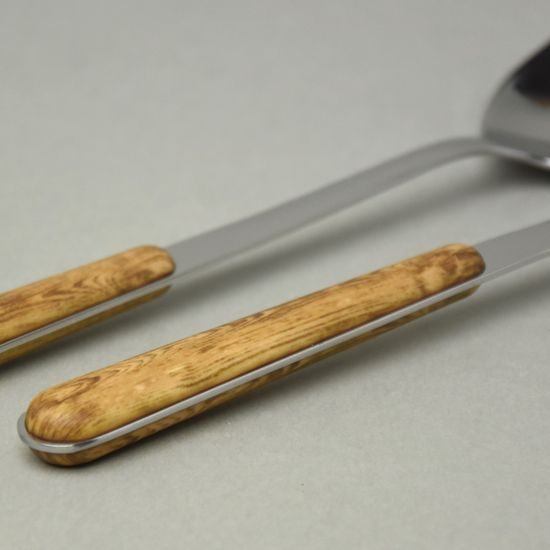 Lžíce a vidlička na salát 26 cm, BISTROT dřevěná textura, NEVA