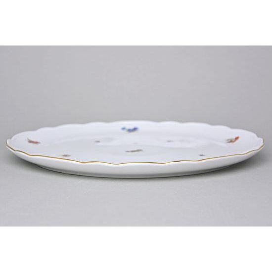 Cake Plate 31 cm, Hazenka with golden line, Český porcelán a.s.