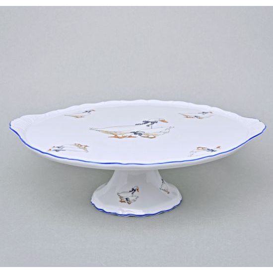 Verona Goose: Cake plate 30 cm on stand, G. Benedikt 1882