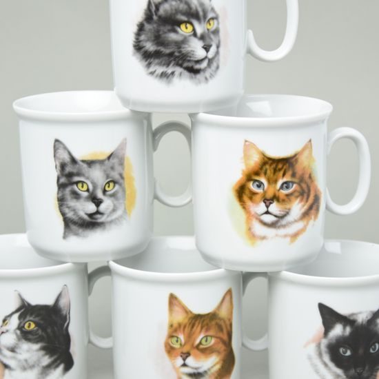 Hrnek Gaston 0,22 l, kočičky - sada 6 ks., Český porcelán a.s.