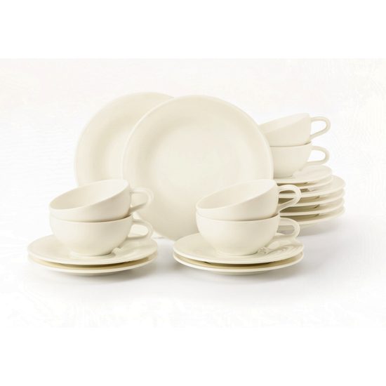 Tea set 18 pcs. small, Medina creme, porcelain Seltmann