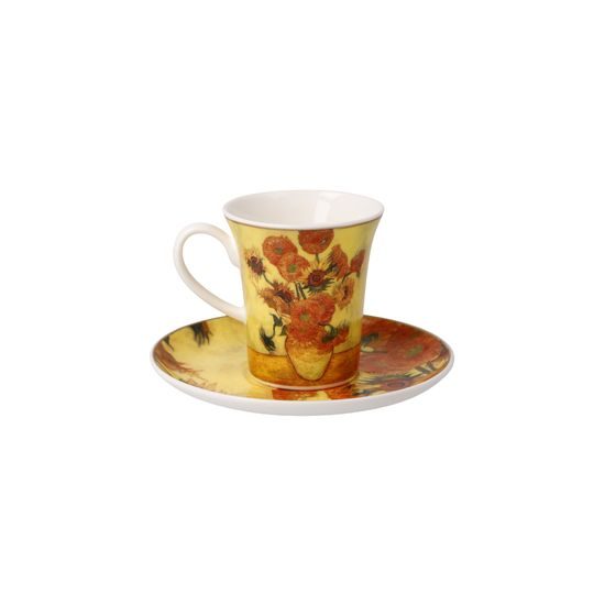 Cup and saucer V. van Gogh - Sunflowers, 100 ml / 12 cm, Fine Bone China, Goebel