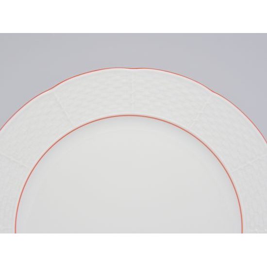 70477: Dinner Plate 24 cm, Thun 1794, Carlsbad Porcelain, NATALIE, Red line