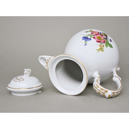 Konvice kávová s víčkem 1,55 l, zlatá linka, Harmonie, Český porcelán a.s.