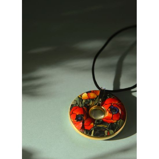 Necklace Poppy 5 / 1 / 5cm, porcelain, L. C. Tiffany, Goebel