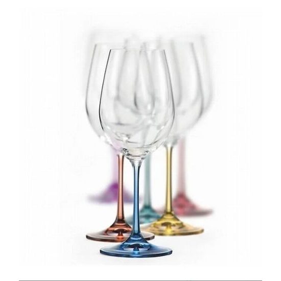 Spectrum 350 ml Rainbow - color set, wine glass, 6 pcs., Crystalex