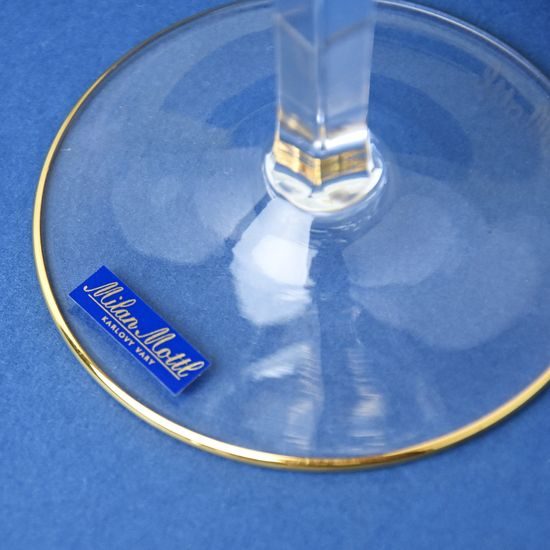 Wine Glasses 200 ml, set 2 pcs., Golden Stripe, 15,7 cm, Milan Mottl