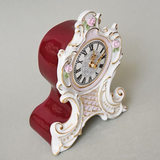 Clock Josefina 15,5 x 7 x 20 cm, Purple, Porcelain Clocks Duchcov