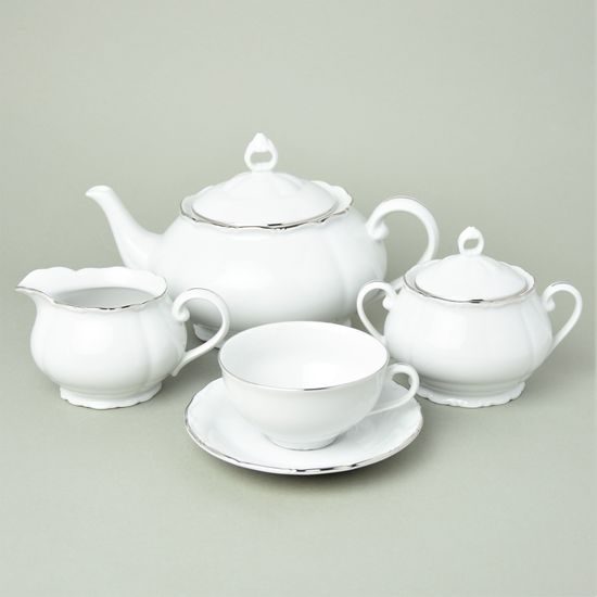 Tea set for 6 persons, HC002 platinum, Haas  a  Czjzek