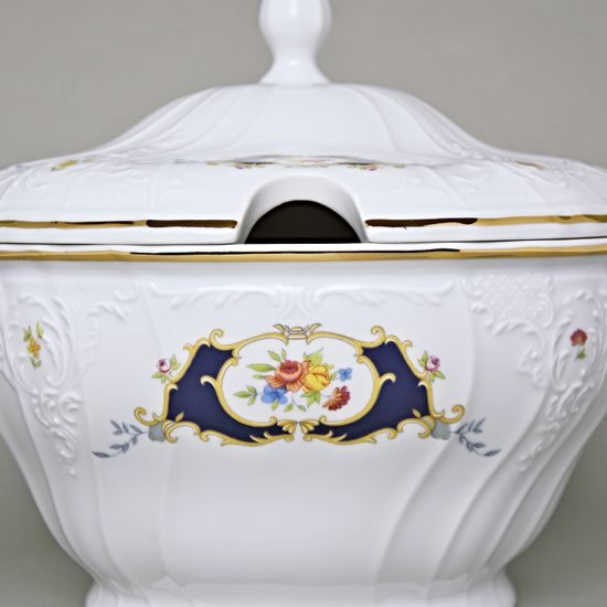 Soup tureen 2,5 l, Thun 1794 Carlsbad porcelain, BERNADOTTE arms