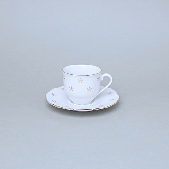 Šálek vysoký 80 ml na espresso + podšálek 12 cm, Verona zlatá Valbella, G. Benedikt