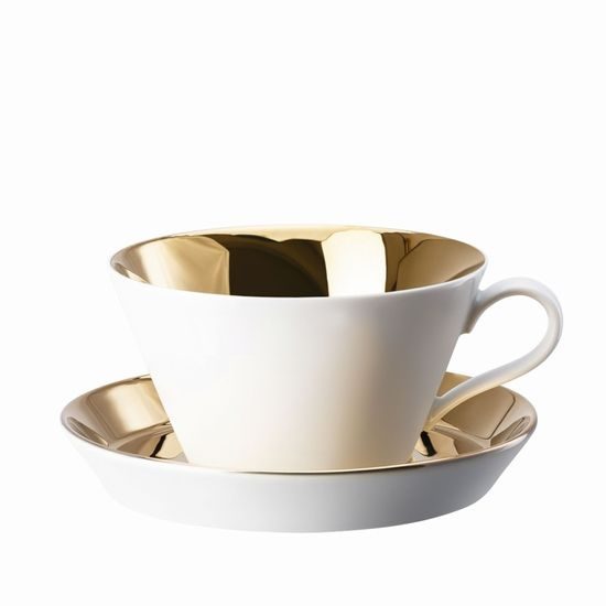 Cup 350 ml café au lait  plus  saucer 15 cm, TRIC sunshine gold, Arzberg porcelain