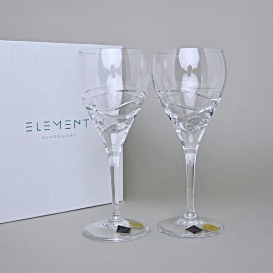 Wave - Set of 2 Wine Glasses 300 ml, Glassworks Jihlava Bohemia 1845, ELEMENT