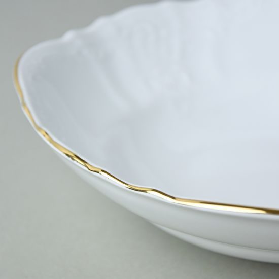 Bowl 23 cm Thun 1794 Carlsbad porcelain, BERNADOTTE gold line