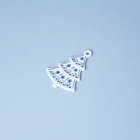 Christmas decoration - tree perforated 8,5 cm, Original Blue Onion Pattern