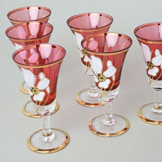 Egermann: Liqueur set of glasses Pink 90 ml, 6 pcs.,Crystal Glasses Egermann