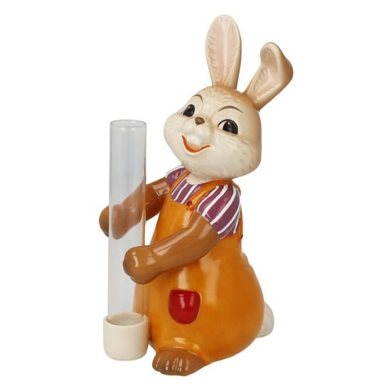 Rabbit figurine with little vase 7 / 10.5 / 14.5cm, stoneware, Goebel