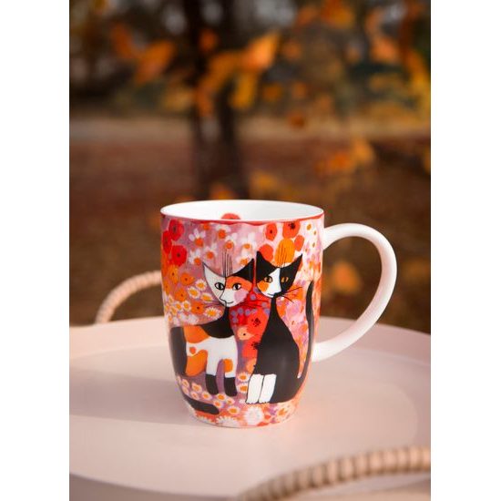 Cup Prato fiorito colorato 400ml, Fine Bone China, Cats Goebel R. Wachtmeister