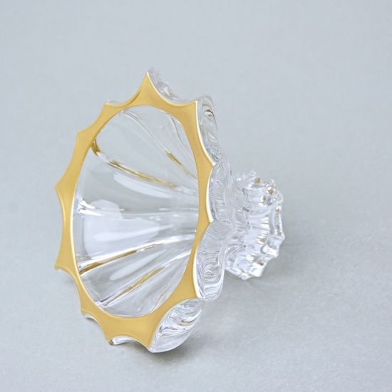 Křišťálová mísa Plantica, Zlatá linka, 15 cm, Aurum Crystal