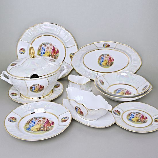 The Three Graces: Dining set for 6 persons, Thun 1794 Carlsbad porcelain, BERNADOTTE