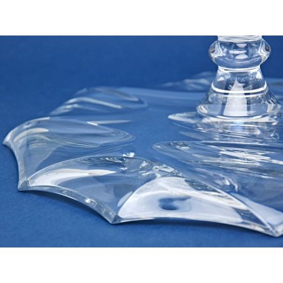Crystal Plate On Stand CALYPSO 33 cm, Glassworks Jihlava Bohemia 1845