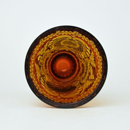 Egermann: Vase Yellow Stain (Amber), 19,5 cm, Crystal Vases Egermann