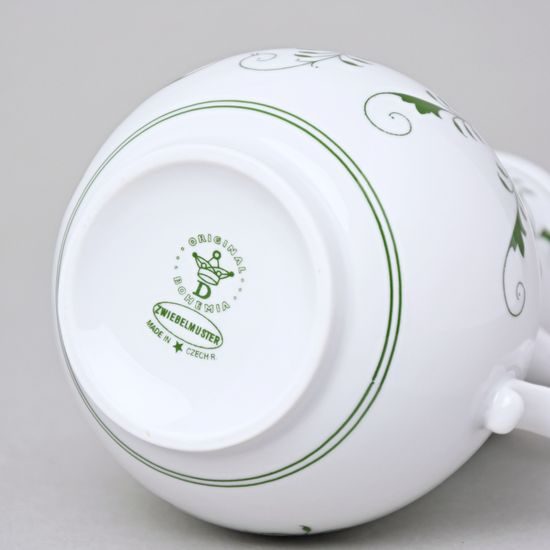 Konvice kávová s víčkem 600 ml, zelený cibulák, Český porcelán a.s.