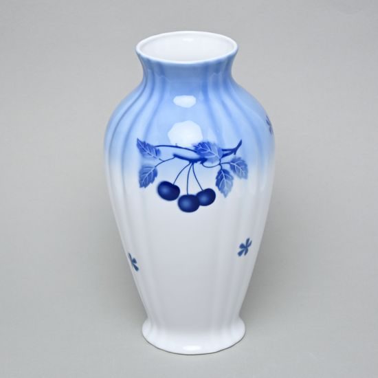 Vase 29,5 cm, Thun 1794 Carlsbad porcelain, BLUE CHERRY