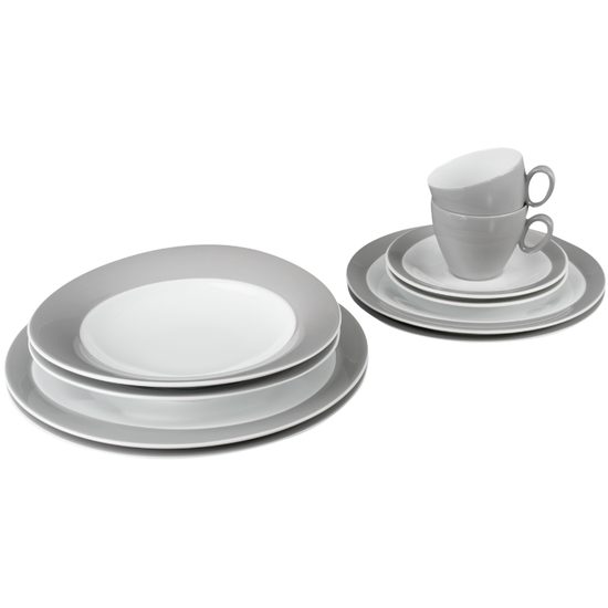 Dining set for 2 persons (10 Pcs), Trio 23613 Stone Grey, Seltmann Porcelain