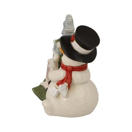Snowman figurine Let it Snow 13 / 8.5 / 12cm, stoneware, Goebel