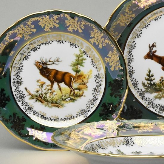 Talíř dezertní 19 cm 6 ks., myslivecká - zelená, Carlsbad