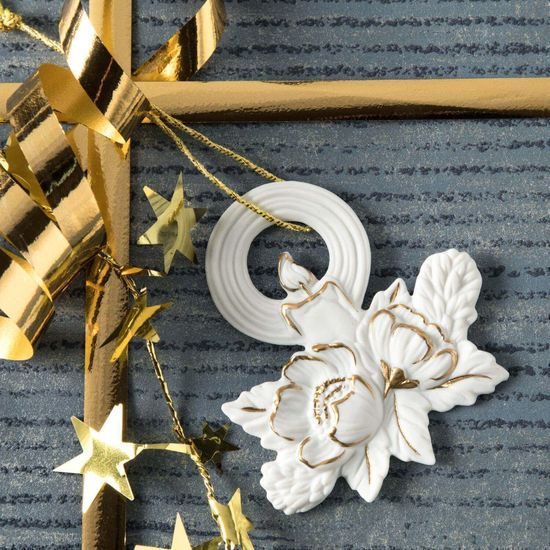 Christmas decoration Candle 7,5 cm, biscuit china, Unterweissbacher Werkstätten für Porzellankunst