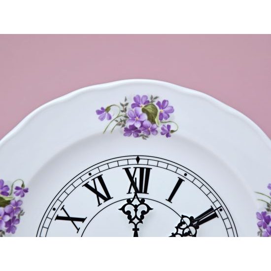 Wall Clock 24 cm with clockwork, Violet, Český porcelán a.s.