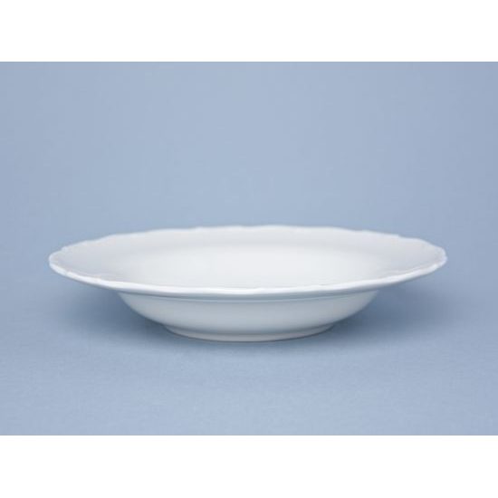 Plate deep 23 cm, Ophelia white with bottom sign, Thun 1794