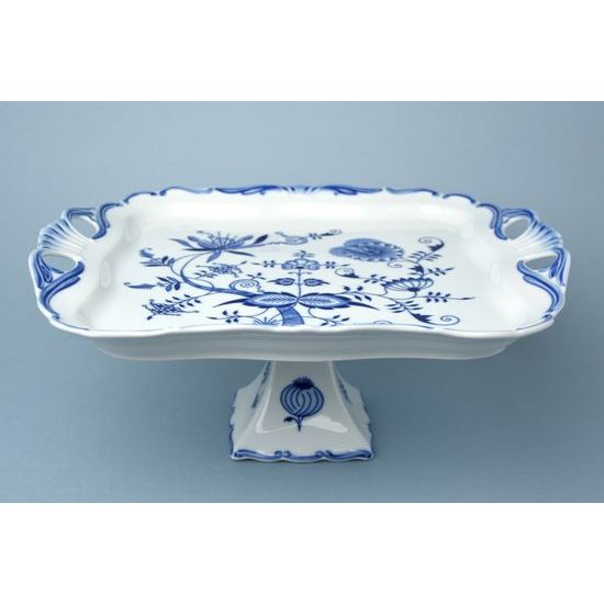 Platter Aida 34 x 29 cm on stand, Original Blue Onion Pattern