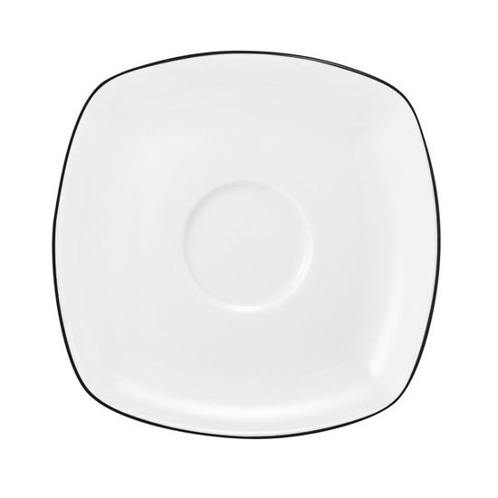 Podšálek 14,5 cm 4-hranný Lido Black Line, Porcelán Seltmann